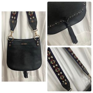 Steve madden crossbody black leather bag Beautiful Fun Aztec Strap Purse